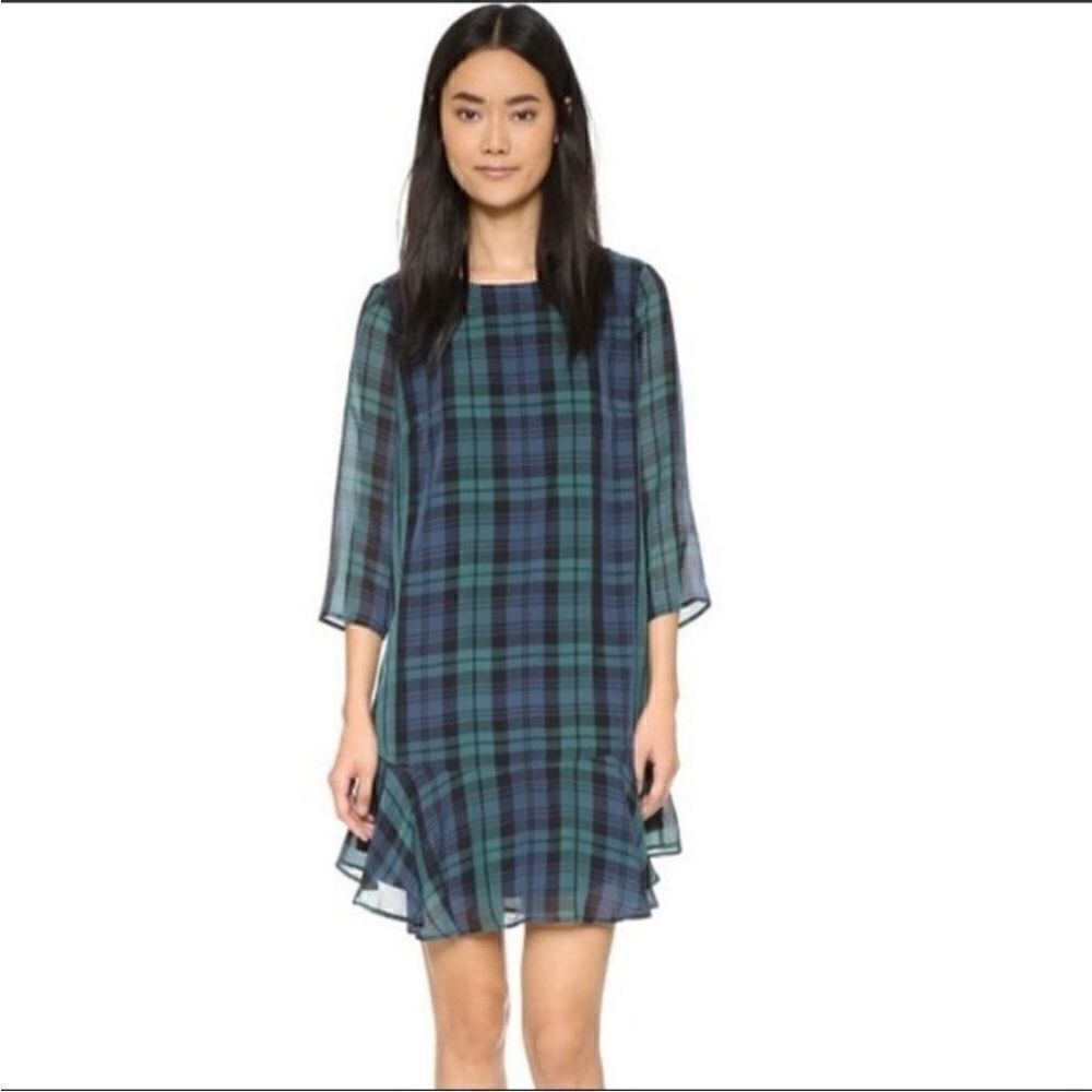 Madewell Larkin Plaid silk dress